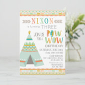 Invitation L'Anniversaire des Indiens Tipi (Debout devant)