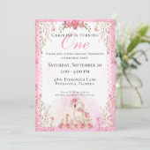Invitation L'Anniversaire Floral Rose des Cygnes de Fairytale (Debout devant)