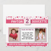 Invitation L'anniversaire Invitation-2 de la fille (Devant / Derrière)