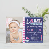 Invitation L'anniversaire nautique de Sail Away Girl (Debout devant)