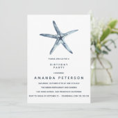 Invitation L'Anniversaire Nautique Du Bleu Starfish, (Debout devant)