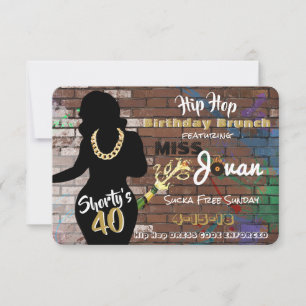 Invitation L'anniversaire urbain hip hop des 40 ans de Shorty