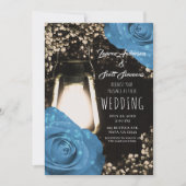 Invitation Lanterne à lueur rustique Cornflower Bleu Rose Mar (Devant)