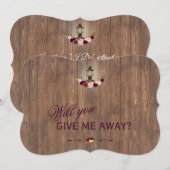 Invitation Lanterne ancienne florale rustique me donneras-tu (Devant / Derrière)