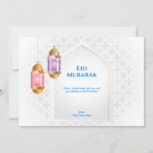 Invitation Lanterne avec motif arabe et fenêtre | Blanc (Devant)