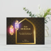 Invitation Lanterne avec motif arabe et fenêtre d'or (Debout devant)