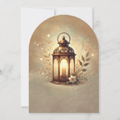 Invitation Lanterne Bronze Doré Mariage Romantique Rustique (Dos)