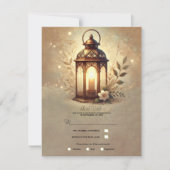 Invitation Lanterne Bronze Lumineuse Romantique Rustique RSVP (Devant)
