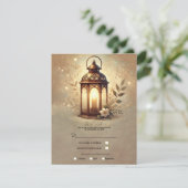 Invitation Lanterne Bronze Lumineuse Romantique Rustique RSVP (Debout devant)