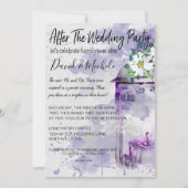 Invitation Lanterne de couleur d'eau Après la fête de mariage (Devant)