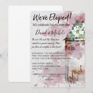 Invitation Lanterne de couleur d'eau et fleurs pour une fête 
