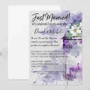 Invitation Lanterne de couleur eau et fleurs après la fête de