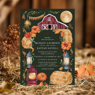 Invitation Lanterne de grange rustique et mariage floral d'au