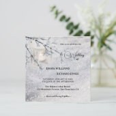 Invitation Lanterne de neige mousseuse photo de mariage d'hiv (Debout devant)