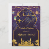 Invitation Lanterne de Nuit Exotique Arabe Aladdin Douce 16 (Devant)