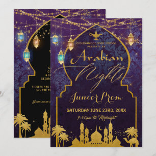 Invitation Lanterne de Nuit Exotique Arabe Bal de Promo 