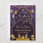 Invitation Lanterne de Nuit Exotique Arabe pour Bal de Promo (Devant)