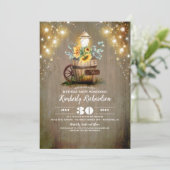 Invitation Lanterne de tournesol Rustique Floral Automne Anni (Debout devant)