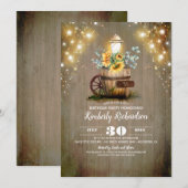 Invitation Lanterne de tournesol Rustique Floral Automne Anni (Devant / Derrière)