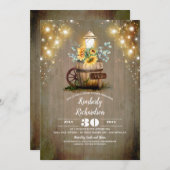 Invitation Lanterne de tournesol Rustique Floral Fête des mar (Devant / Derrière)