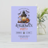 Invitation Lanterne d'Halloween, Bains & Spider Party Invitat (Debout devant)