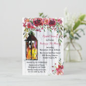 Invitation Lanterne d'hiver neige Fête des mariées florale (Debout devant)