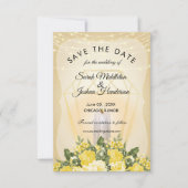 Invitation Lanterne dorée et florale jaune (Devant)