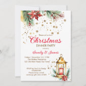 Invitation lanterne du dîner de Noël (Devant)