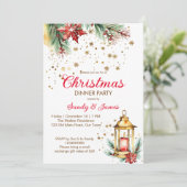 Invitation lanterne du dîner de Noël (Debout devant)