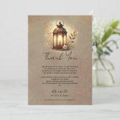 Invitation Lanterne en Bronze Brillant Mariage Rustique Remer (Debout devant)