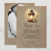 Invitation Lanterne en Bronze Brillant Mariage Rustique Remer (Devant / Derrière)