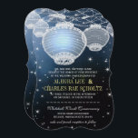 Invitation Lanterne en papier de la marine Mariage du soir so<br><div class="desc">Jardin rustique Soirée chatoyante Mariage Whimsical Navy et Silver Night Mariage Lanternes en papier et Stars Pearl Garland Gradient Invitations arrière - plans. Idéal pour les Mariages de contes de grange ou de fée</div>