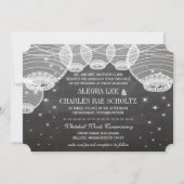 Invitation Lanterne en papier de tableau noir sous les étoile (Devant)