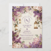 Invitation Lanterne enchantée Lilac Mariage Floral (Devant)