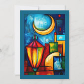 Invitation Lanterne et croissant de ramadan géométrique Abstr (Devant)