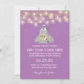 Invitation Lanterne Florale Blanche Rustique Pastel Violet Ma (Devant)