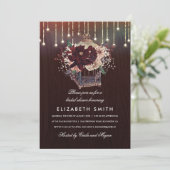 Invitation Lanterne Florale Bourgogne Russe Fête des mariées  (Debout devant)