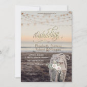 Invitation Lanterne,Guirlandes Lumineuses,Fleurs,Mariage sur (Devant)
