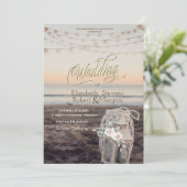 Invitation Lanterne,Guirlandes Lumineuses,Fleurs,Mariage sur (Debout devant)