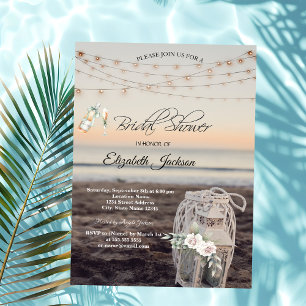 Invitation Lanterne,Guirlandes Lumineuses,Fleurs,Vin de Plage