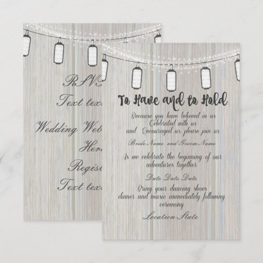 Invitation lanterne Invites (Devant / Derrière)