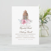 Invitation Lanterne Lit aux bougies - Mariage Floral (Debout devant)