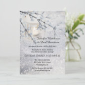 Invitation Lanterne Neige hiver après mariage fêter invitatio (Debout devant)