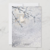 Invitation Lanterne Neige hiver après mariage fêter invitatio (Dos)