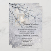 Invitation Lanterne Neige hiver après mariage fêter invitatio (Devant / Derrière)
