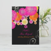 Invitation Lanterne rose et orange PixDezines/bar-mitzvah (Debout devant)