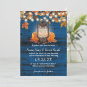 Invitation Lanterne russe et Mariage de automne bleu marine C (Debout devant)