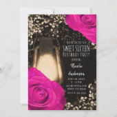 Invitation Lanterne Rustic Glow & Fuchsia Rose Chaud Douce 16 (Devant)