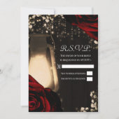 Invitation Lanterne Rustic Glow & Roses Rouge Foncé Mariage R (Devant)