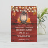 Invitation Lanterne Rustique & Citrouille Mariage de automne (Debout devant)